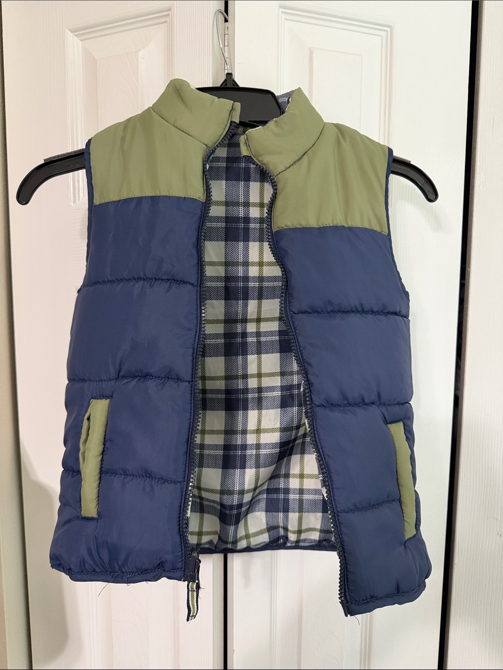 Kids Navy and Olive Puffer Vest
